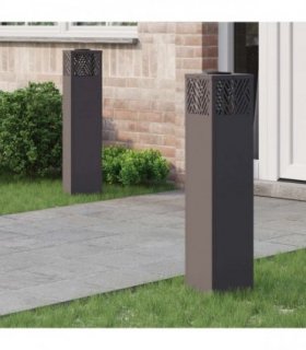 vidaXL Solar LED Pathway Light 2 pcs Black Cold Rolled Steel — Size: 18 x 18 x 80 cm — V0672066280