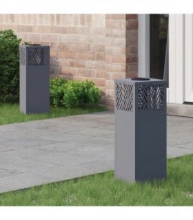 vidaXL Solar LED Pathway Light 2 pcs Anthracite Cold Rolled Steel — Size: 18 x 18 x 50 cm — V0672066281