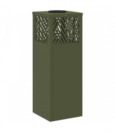 vidaXL Solar LED Pathway Light 2 pcs Olive Green Cold Rolled Steel — Size: 18 x 18 x 50 cm — V0672066286