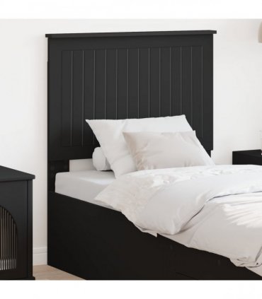 vidaXL Headboard with Headboard Black Oak 80 cm Engineered wood — V0672066421