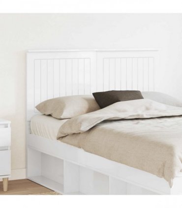 vidaXL Headboard with Headboard Gloss White 120 cm Engineered wood — Colour: High gloss white