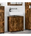 vidaXL Bathroom Basin Cabinet with Shelf Smoked Oak 60 x 30 x 60 cm