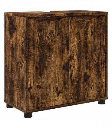 vidaXL Bathroom Basin Cabinet with Shelf Smoked Oak 60 x 30 x 60 cm