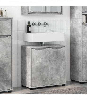 vidaXL Bathroom Basin Cabinet with Shelf Concrete Grey 60 x 30 x 60 cm