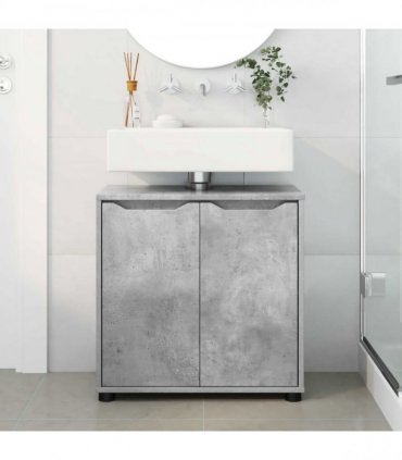 vidaXL Bathroom Basin Cabinet with Shelf Concrete Grey 60 x 30 x 60 cm