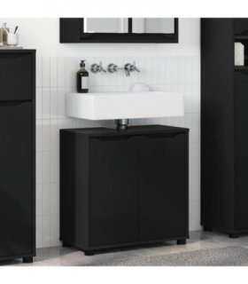 vidaXL Bathroom Basin Cabinet Black 60 x 30 x 60 cm Engineered Wood