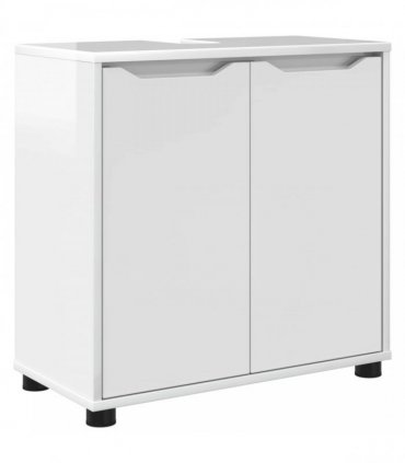 vidaXL Bathroom Basin Cabinet Manual High Gloss White 60 x 30 x 60 cm