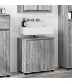vidaXL Bathroom Basin Cabinet with Shelf Grey Sonoma 60 x 30 x 60 cm