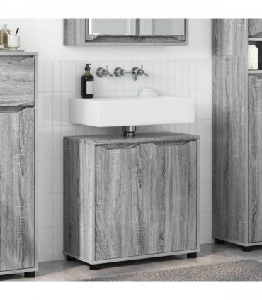 vidaXL Bathroom Basin Cabinet with Shelf Grey Sonoma 60 x 30 x 60 cm