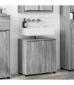 vidaXL Bathroom Basin Cabinet with Shelf Grey Sonoma 60 x 30 x 60 cm