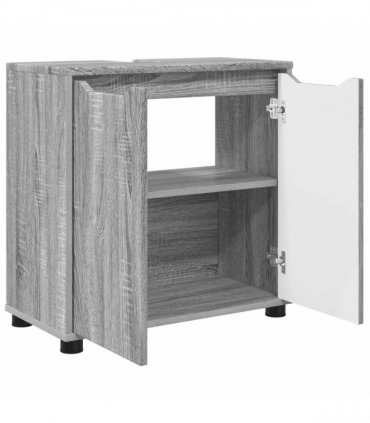vidaXL Bathroom Basin Cabinet with Shelf Grey Sonoma 60 x 30 x 60 cm