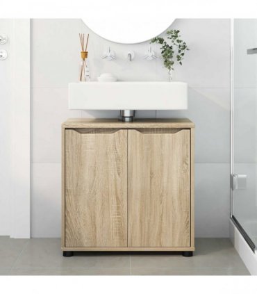 vidaXL Bathroom Basin Cabinet with Shelf Sonoma Oak 60 x 30 x 60 cm