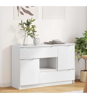 vidaXL Sideboard with Drawer White 100 x 30 x 65.6 Engineered Wood