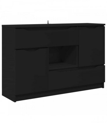 vidaXL Sideboard with Drawer Black 100 x 30 x 65.6 Engineered Wood