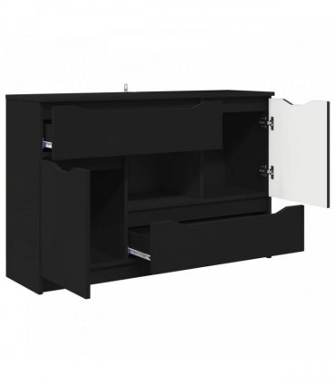 vidaXL Sideboard with Drawer Black 100 x 30 x 65.6 Engineered Wood