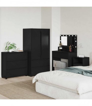 vidaXL Storage Cabinet Black 80 x 31 x 81 cm Engineered Wood