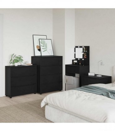 vidaXL Storage Cabinet Black 80 x 31 x 81 cm Engineered Wood