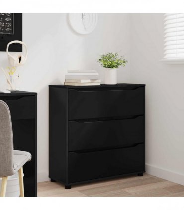 vidaXL Storage Cabinet Black 80 x 31 x 81 cm Engineered Wood