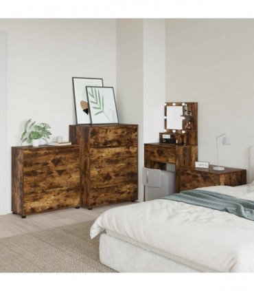 vidaXL Storage Cabinet Smoked Oak 80 x 31 x 81 cm Engineered Wood
