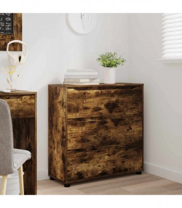 vidaXL Storage Cabinet Smoked Oak 80 x 31 x 81 cm Engineered Wood