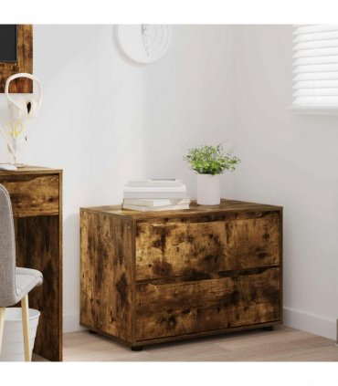 vidaXL Storage Cabinet Smoked Oak 80 x 48 x 57 cm Engineered Wood