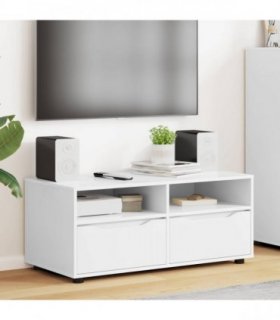 vidaXL TV Cabinet with Drawer White 100 x 48 x 43 cm Engineered Wood