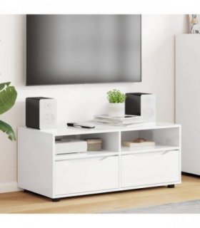 vidaXL TV Cabinet High Gloss White 100 x 48 x 43 cm Engineered Wood