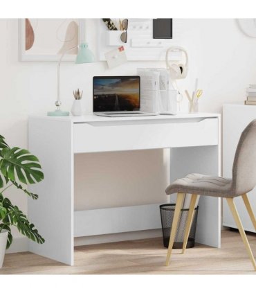 vidaXL Desk with Drawer White 100 x 50 x 78 cm Engineered Wood