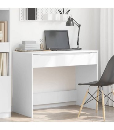 vidaXL Desk with Drawer White 100 x 50 x 78 cm Engineered Wood