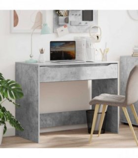 vidaXL Desk with Drawer Concrete Grey 100 x 50 x 78 cm Engineered Wood