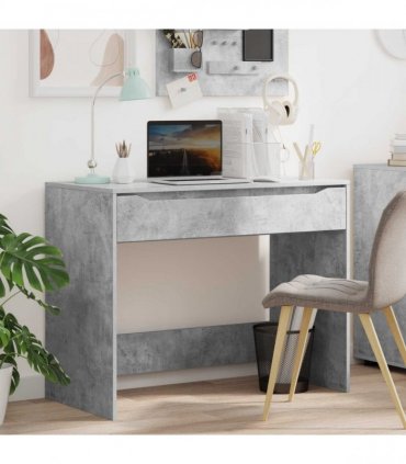 vidaXL Desk with Drawer Concrete Grey 100 x 50 x 78 cm Engineered Wood