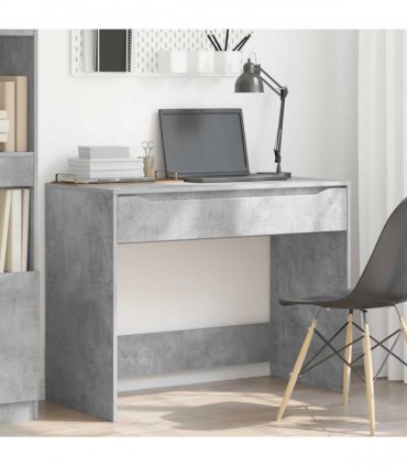 vidaXL Desk with Drawer Concrete Grey 100 x 50 x 78 cm Engineered Wood