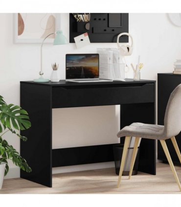vidaXL Desk with Drawer Black 100 x 50 x 78 cm Engineered Wood