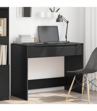 vidaXL Desk with Drawer Black 100 x 50 x 78 cm Engineered Wood