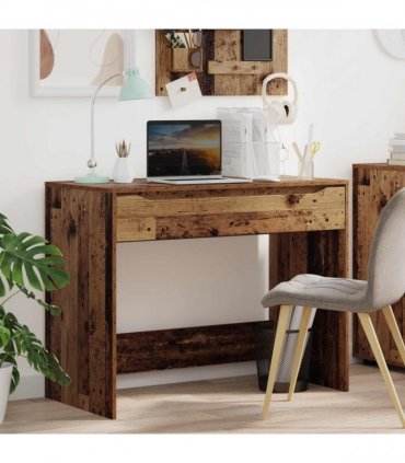 vidaXL Desk with Drawer Old Wood 100 x 50 x 78 cm Engineered Wood