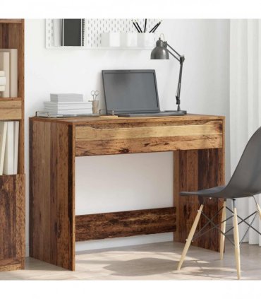 vidaXL Desk with Drawer Old Wood 100 x 50 x 78 cm Engineered Wood