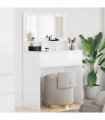 vidaXL Bedroom Dressing Tables High Gloss White 80 x 39.6 x 135 cm