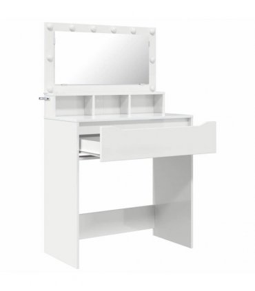 vidaXL Bedroom Dressing Tables High Gloss White 80 x 39.6 x 135 cm