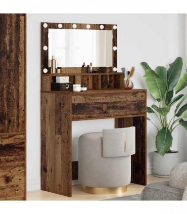 vidaXL Bedroom Dressing Tables with Drawer Old Wood 80 x 39.6 x 135 cm