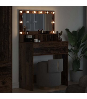 vidaXL Bedroom Dressing Tables with Drawer Old Wood 80 x 39.6 x 135 cm