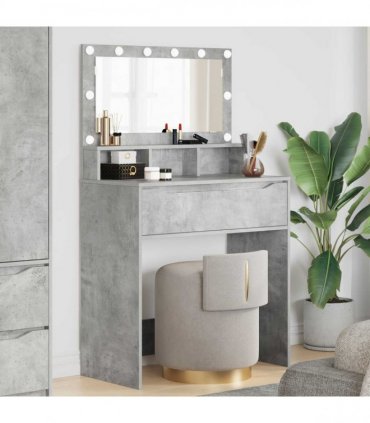 vidaXL Bedroom Dressing Tables Concrete Grey 80 x 39.6 x 135 cm