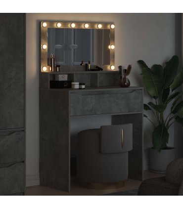 vidaXL Bedroom Dressing Tables Concrete Grey 80 x 39.6 x 135 cm