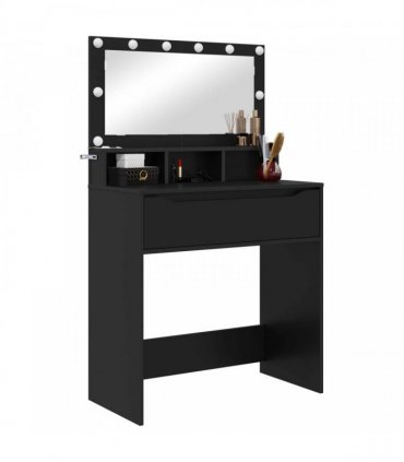 vidaXL Bedroom Dressing Tables with Drawer Black 80 x 39.6 x 135 cm