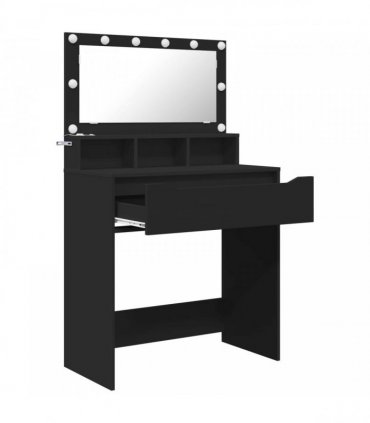 vidaXL Bedroom Dressing Tables with Drawer Black 80 x 39.6 x 135 cm