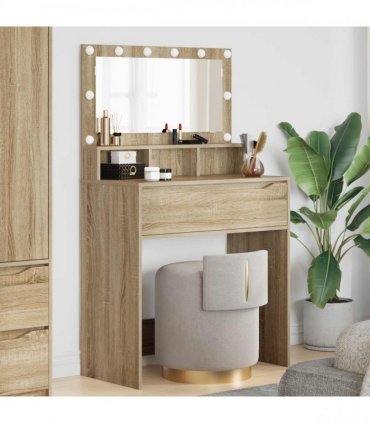 vidaXL Bedroom Dressing Tables Sonoma Oak 80 x 39.6 x 135 cm