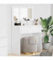 vidaXL Bedroom Dressing Tables with Drawer White 80 x 39.6 x 135 cm