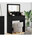 vidaXL Bedroom Dressing Tables with Drawer Black 80 x 39.6 x 135 cm — V0672066637