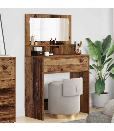 vidaXL Bedroom Dressing Tables with Drawer Old Wood 80 x 39.6 x 135 cm — V0672066638