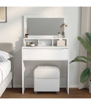 vidaXL Bedroom Dressing Tables with Drawer White 80 x 39.6 x 135 cm — V0672066641