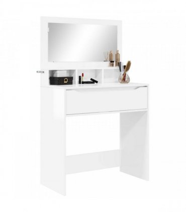 vidaXL Bedroom Dressing Tables High Gloss White 80 x 39.6 x 135 cm — V0672066645